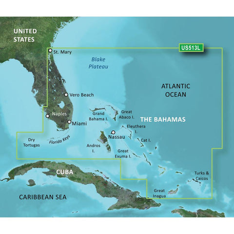 Garmin BlueChart® g2 Vision® HD - VUS513L - Jacksonville - Bahamas - microSD-SD