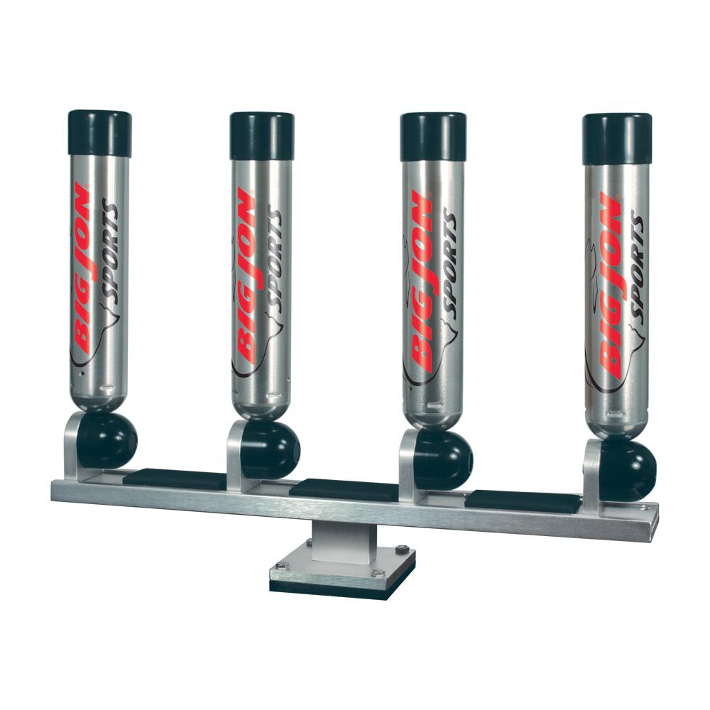 Big Jon Quad Multi-Set Rod Holder Pedestal Mount - Silver