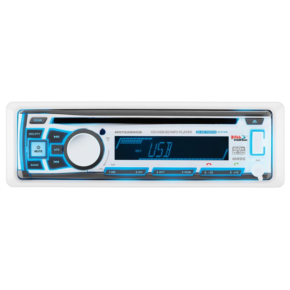 Boss Audio MR762BRGB Single DIN Bluetooth Enabled In-Dash MP3-CD-CDRW-AM-FM Receiver