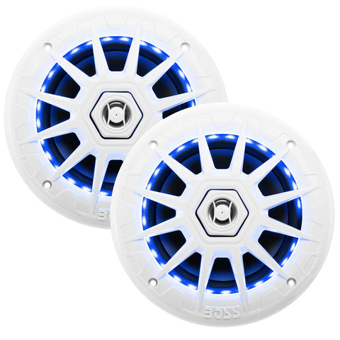 Boss Audio MRGB65 Coaxial Marine Speakers w-RGB LED Lights - 6.5"