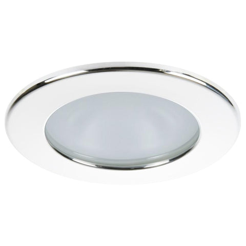 Quick Kai XP Downlight LED - 4W, IP66, Spring Mounted - Round White Bezel, Round Warm White Light