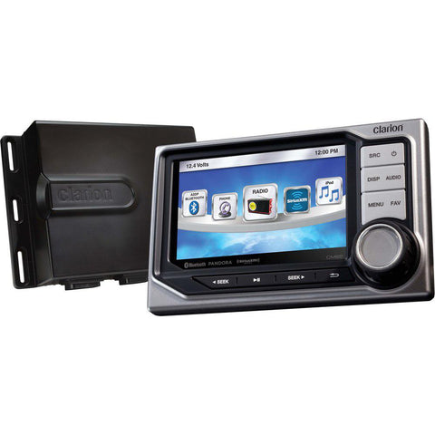 Clarion CMS5 Black Box Digital Media Receiver w-IPX7 Display, AM-FM-NOAA, SiriusXM, Pandora, Dual USB, Aux-In J1939