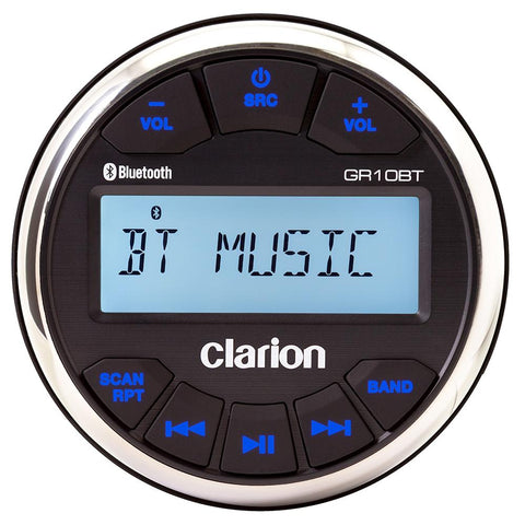 Clarion GR10BT Digital Media Receiver USB-MP3-WMA Bluetooth® 3" Gauge, IPX5 Face, AM-FM-NOAA, 50W x 4