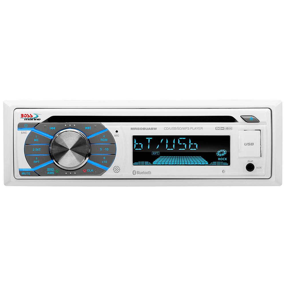 Boss Audio MR508UABW Single-DIN CD-USB-SD-MP3-WMA-AM-FM Receiver w-Bluetooth